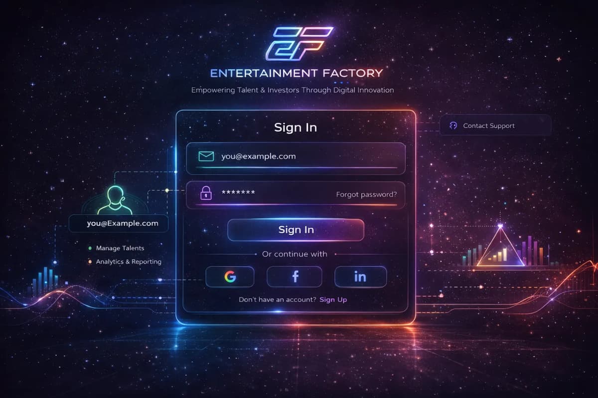 Entertainment Factory – Talent & Investment Management Platform